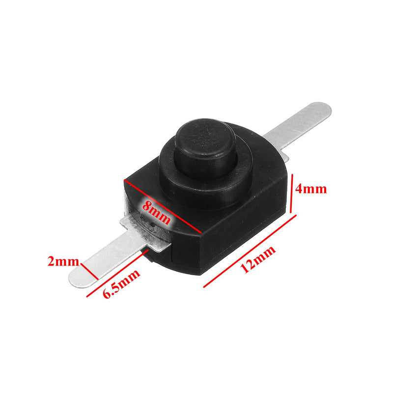 Excellway 10Pcs 1A 30V DC 250V Black Latching On Off Mini Push Button Switch