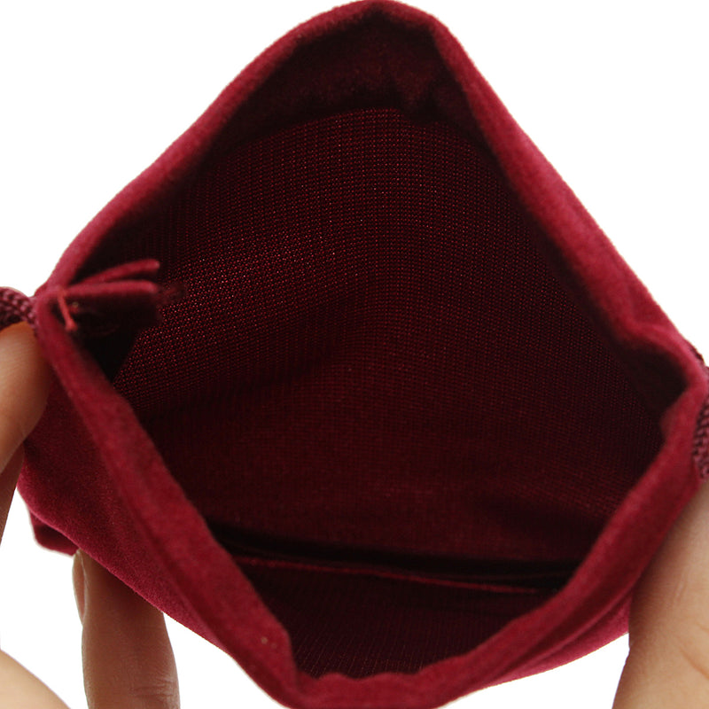 10Pcs Dark Red Drawstring Bags Wedding Party Candy Favor Gift Jewellery Pouches