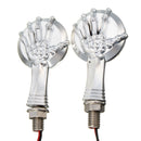 Pair Skull Skeleton LED Turn Signal Indicator Light For Harley Davidson Honda Suzuki Kawasaki