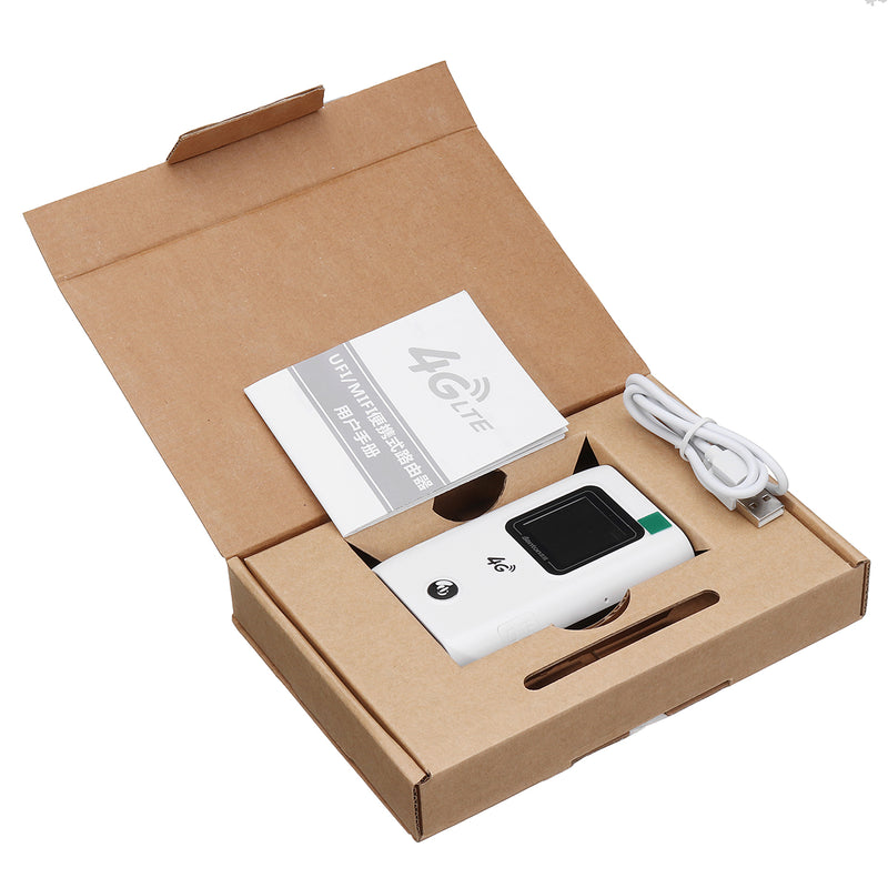 4G Wireless Mobile Router Portable Wifi Repeater Modem LCD Display 150Mbps SMS Notification 5200mAh Power Bank Charging Electronic Device Support 10 Devices