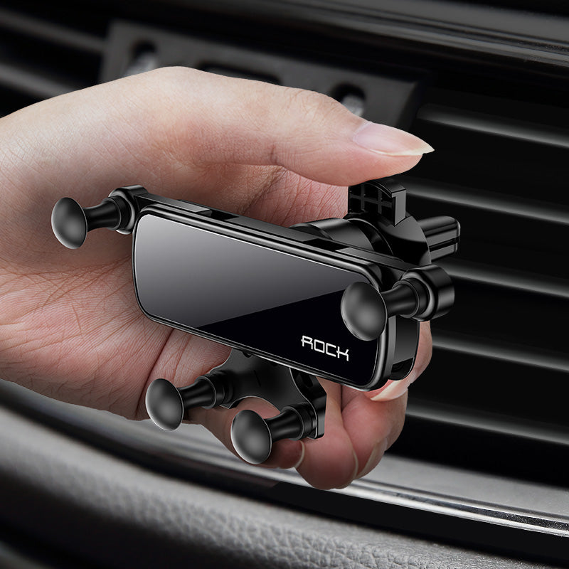Rock Mini Gravity Linkage Automatic Linkage Air Vent Car Phone Holder For 4.5-6.5 Inch Smart Phone For iPhone 11 Pro Max For Samsung Note 10+ Xiaomi Redmi Note 8 Pro