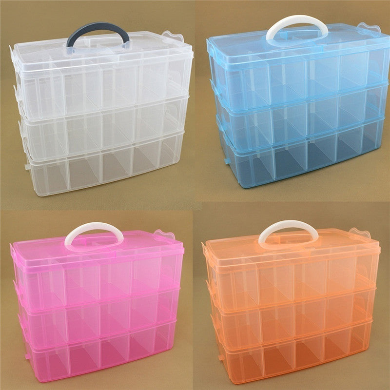 18 Grid Detachable Plastic Craft Beads Jewellery Storage Organizer Tool Box Case Closet Grid Organizer Storage Box