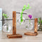 Wood Stand Iron Shelf Flower Vase Flower Pot Holder Crystal Glass Vase Home Decor