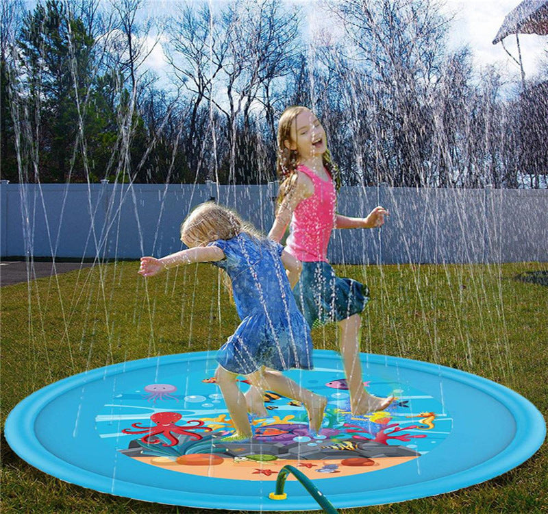 68" Sprinkle Splash Play Mat Inflatable Swimming Pool Water Fun Toys Pad Summer Party Backyard