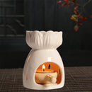 White Flower Oil Burner Tea Light Candle Wax Melt Aromatherapy Diffuser Humidifier Essential Oil Warmer