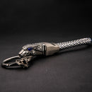 HONEST Rhinestones Car Key Ring Holder Leopard Head Leather Keychain Unique Gift