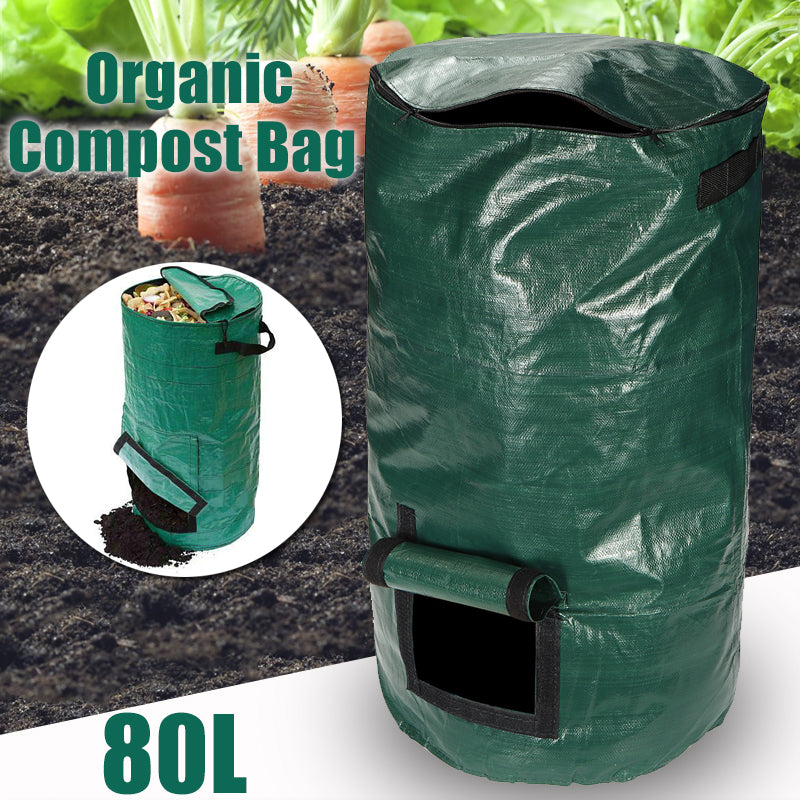 80L Organic Compost Bag Kitchen Garden Organic Waste Bins Storage Disposal Composter