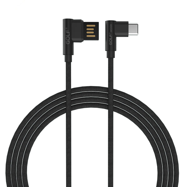 GOLF 90 Degree Reversible 2.4A Type C Charging Data Cable 3.28ft/1m for Xiaomi Mi A2 Pocophone F1