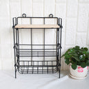 Wrought Iron 3-Tiers Storage Rack Adjusted Desktop Debris Ornaments Organizer Storage Shelf Home Wall Decoration