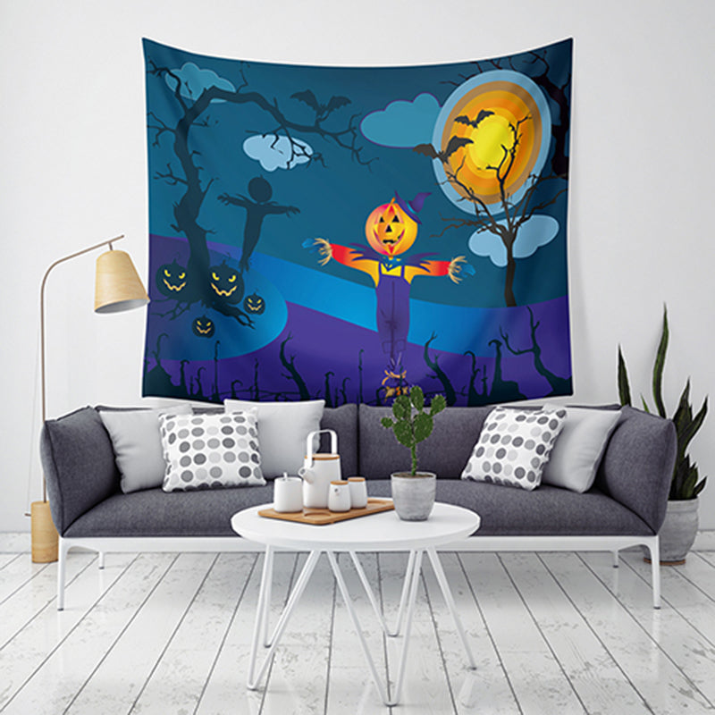 Loskii LWG5 Halloween Tapestry Pumpkin Print Wall Hanging Tapestry Art Home Decor Halloween Decorations