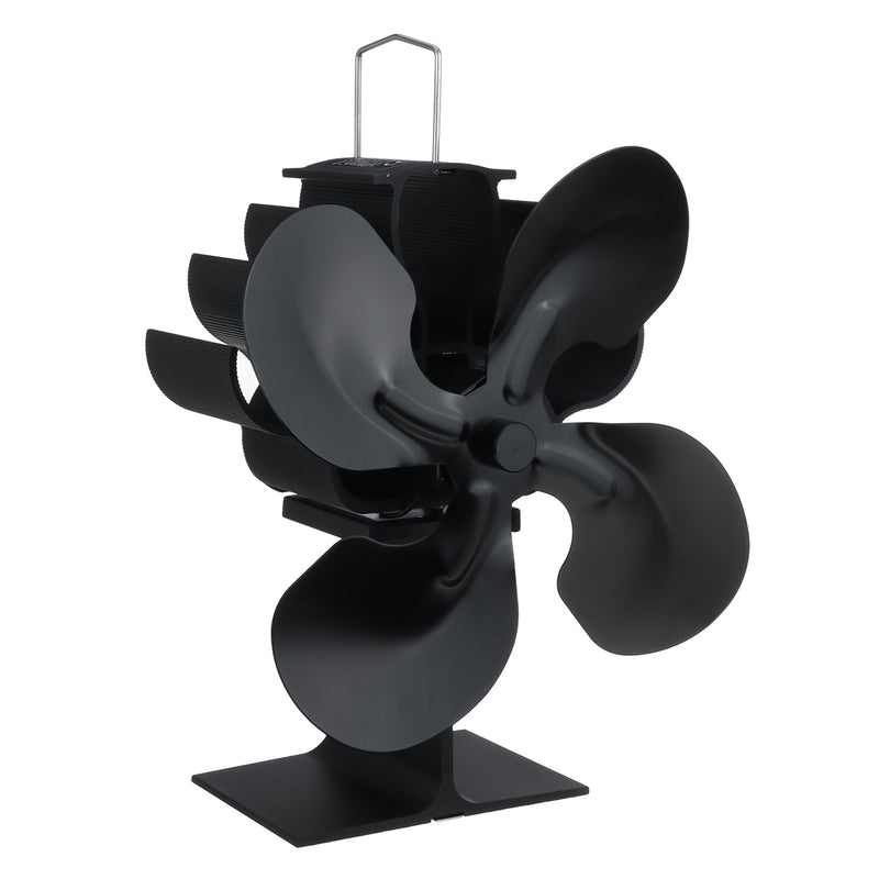 1500RPM 4/5 Blades Stove Fan Silent Fireplace Fire Heat Powered Saving Eco Fan No Electricity & Battery