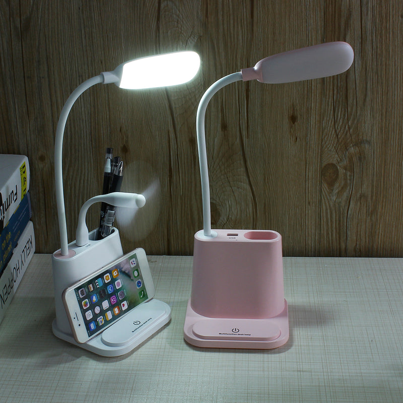 3 In 1 Desktop LED Lamp+USB Cooling Fan+Power Bank Phone Charger Phone Holder For Smart Phone