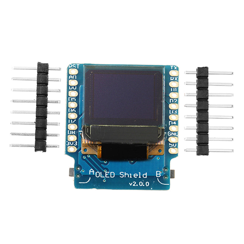 Geekcreit OLED Shield V2.0.0 Expansion Board For D1 Mini 0.66 Inch 64x48 IIC I2C Two Button