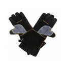 2Pcs Heavy Duty Wood Burner Welding Gloves Heat Resistant PU Leather Stoves Barbecue Work Gloves