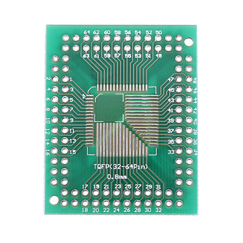 5pcs QFP TQFP LQFP FQFP 32 44 64 80 100 LQF SMD Turn To DIP Adapter PCB Board Converter Plate 0.5/0.8 mm IC Adapter Socket