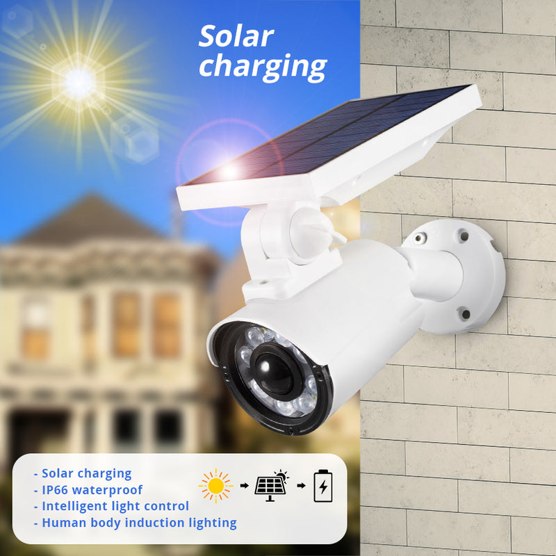 Solar Charging Waterproof IP66 8 LED Outdoor Garden Simulation Dummy Not Real Camera Villa Lawn Induction Street Wall Lamp Wall LED Night Light