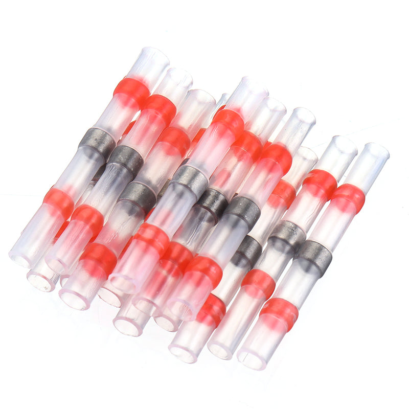 Excellway 250PCS Solder Seal Wire Connectors Waterproof Heat Shrink Butt Connectors Solder Ring Rerminal Tube Terminal Wire Connector Terminal