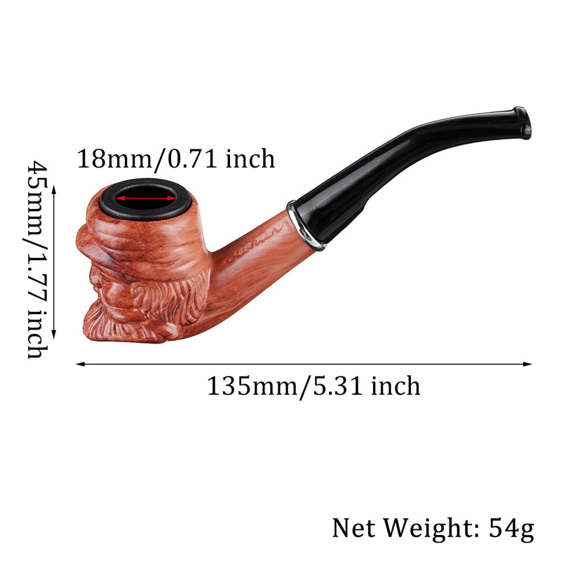 Classical Detachable Wooden Smoking Water Pipe Bearded Easy to Clean