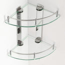 2 Layers Glass Bathroom Corner Shelf Wall Mounted Storage Large Capacity Organizer Storage Baskets