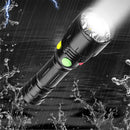 XANES 4Colors Light 9Modes LED Flashlight Railway Signal Lamp Flashlight Outdoor Multifunctional Waterproof 18650/AAA Flashlight with Tail Magnet