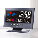 Bakeey Digital LCD Thermometer Hygrometer Sound Activated Screen Weather Forecast Temperature Trend Calendar Snooze Alarm Clock