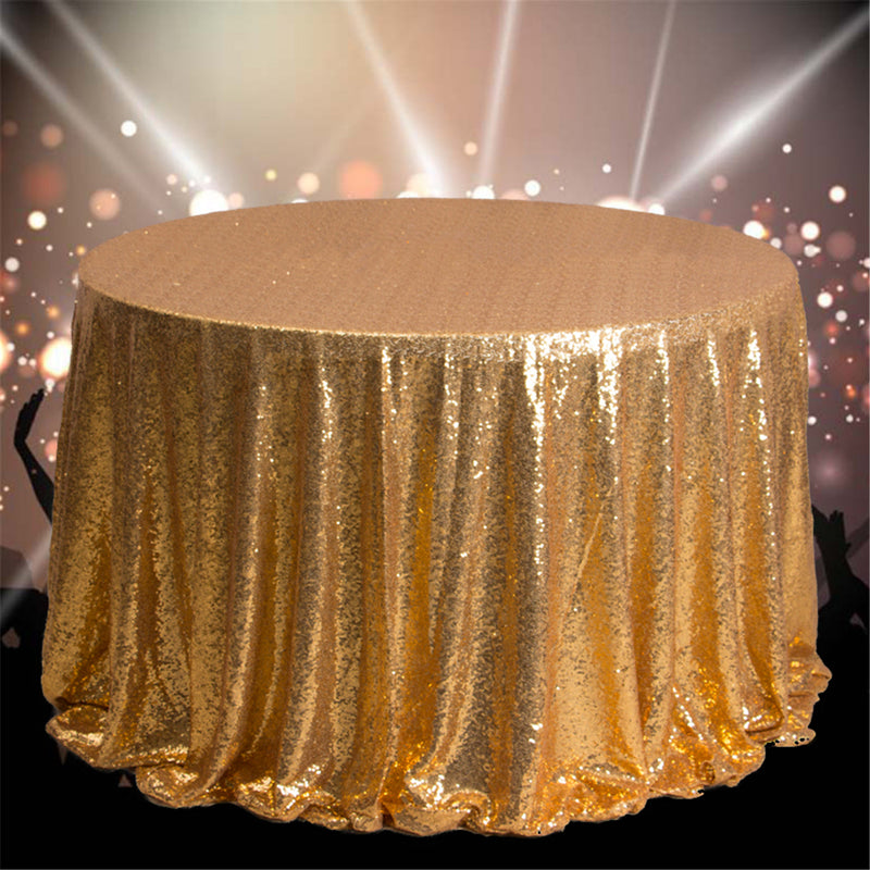 Round 47'' Sparkly Sequin Tablecloth Table Cloth Banquet Wedding Party Decor Tablecloth