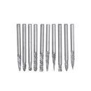 10pcs 3mm Double Lines Tungsten Carbide Burr Rotary File Drill Bits Milling Cutter Set