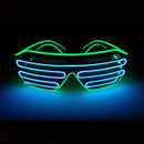 Smart Remote Control EL Glasses EL Wire Fashion Neon LED Light Up Shutter Shaped Glasses Rave DJ Bright Costume Party