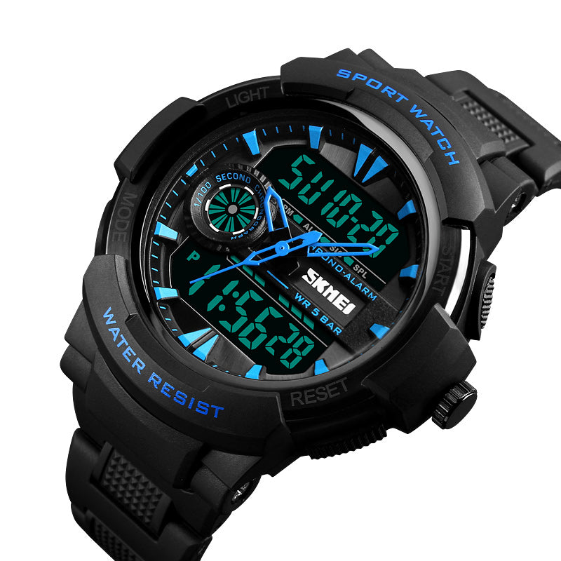 SKMEI 1320 Dual Display Digital Watch Men Chronograph Alarm Watch Fashion Waterproof Sport Watch
