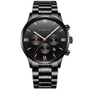 CRRJU 2159 Creative Sun Moon Men Business Style Chrono 316L Stainless Steel Strap Quartz Watch