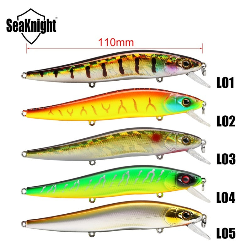 SeaKnight SK020 IPC 14g 110mm 0-1M Depth Fishing Lure Minnow Hard Baits Fishing Wobblers