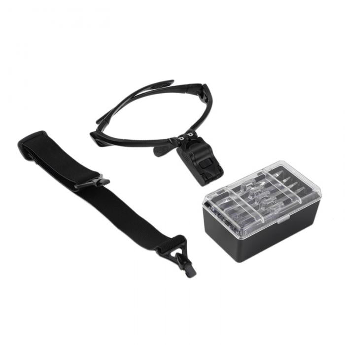 9892B 1.0/1.5/2.0/2.5/3.5X Headbrand Magnifier Magnifying Glass Eye Repair Loupe 2 LED Light