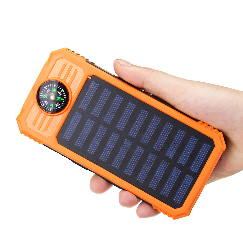 Solar Chargers 8000mAh USB Solar Battery Charger Phone Charger Power Bank with Flashlight