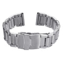 20mm 22mm 24mm Solid Link Silver Stainless Steel Watch Band