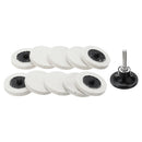 Drillpro 2 Inch Sanding Polishing Disc Pad Holder With 10pcs Wool Pads For Rotary Tool