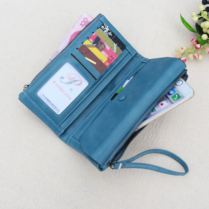 New Fashion Buckle Women's Long Wallet Women's Clutch Phone Wallet Bag