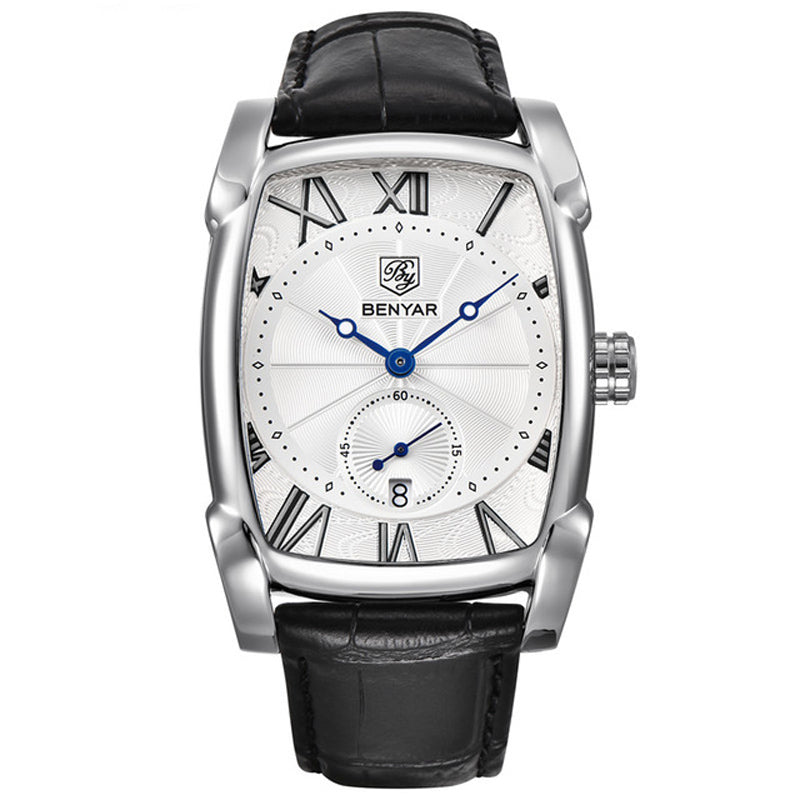 BENYAR 5114 Fashion Men Watch 3ATM Waterproof Date Display Leather Strap Quartz Watch