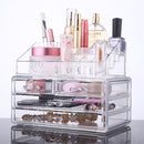 Large Capacity Transparent Acrylic Desktop Makeup Cosmetics Storage Box Jewelry Organizer Acrylic Display Box Storage with Drawers