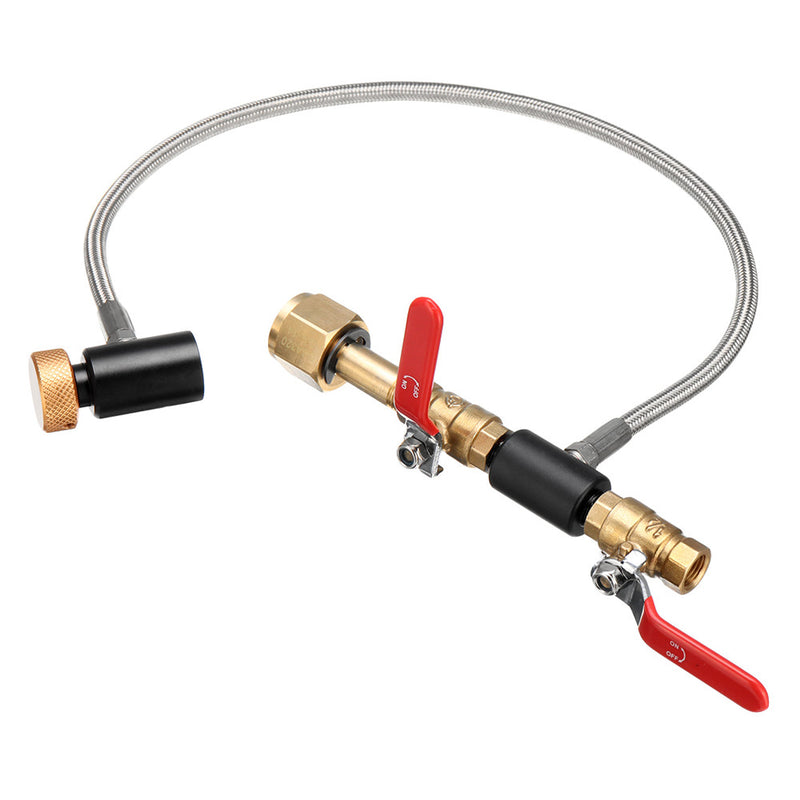 24 Inch CGA320 High Pressure Hose Switch Valve Lever CO2 Fill Station for Filling SodaStream Tank
