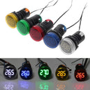 10pcs 22mm AC 50-380V Thermometer Indicator Red Light LED Digital Display Temperature Measuring Induction Ranging -20-199
