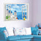 Miico Creative Fake Window Seaside Scene Removable Background Decorative Wall Decor Sticker