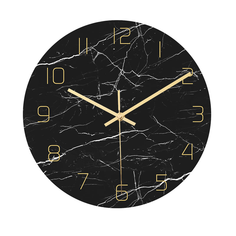 Loskii CC010 Creative Marble Pattern Wall Clock Mute Wall Clock Quartz Wall Clock For Home Office Decorations