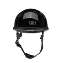 M/L/XL DOT Motorcycle German Style Half Face Helmet Motocross Scooter Glossy Black