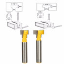 2pcs 9.52mm and 12.7mm Key Hole Blades T-Slot Cutter Wood Working Router Bit Set