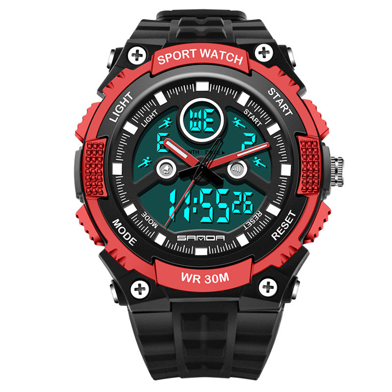 SANDA 709 Dual Display 30M Waterproof Outdoor Sport Military Fashion LED Digital Watch