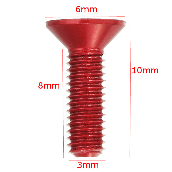 Suleve M3AH9 10pcs M3x10mm Countersunk Hex Socket Screw 7075 Aluminum Alloy Flat Head Metric
