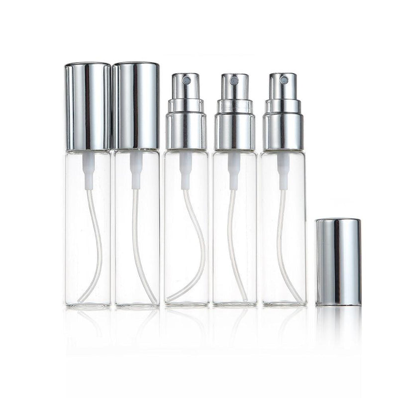 6Pcs 10ml Clear Glass Spray Bottle Portable Travel Empty Cosmetic Packaging Container