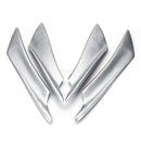 4pcs Universal Plastic Silver Car Body Front Bumper Splitter Canards Fin Exterior