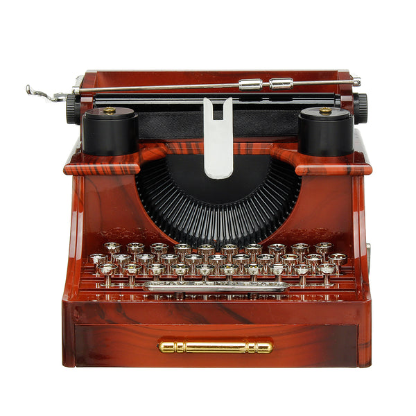 Retro Typewriter Rotating Music Box Decor Kids Toy Birthday Christmas Gift Christmas Tree Decoration