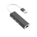 HOWEI HW-1505 USB3.0 to RJ45 Gigabit Ethernet USB Hub Aluminum Alloy with 1000Mbps Network Port Extender Extension Connector